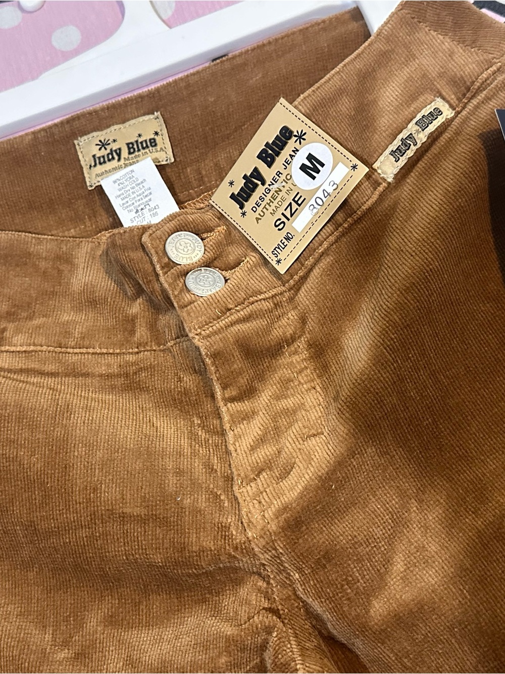 NWT Judy Blue Camel Brown Corduroy Pants - Picture 2 of 4